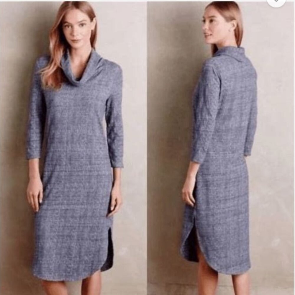 Anthropologie Saturday Sunday Cable Knit Cowl Neck Shirt Dress (437)